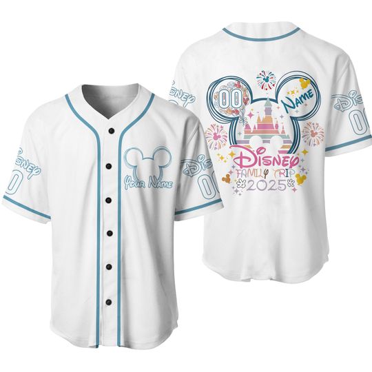 Personalize Disney Family Jersey, Custom Disney Jersey Baseball Team Disneyland