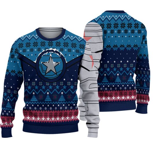 Winter Soldier Star Of BUCKYY Bn Christmas Custom Ugly Sweater