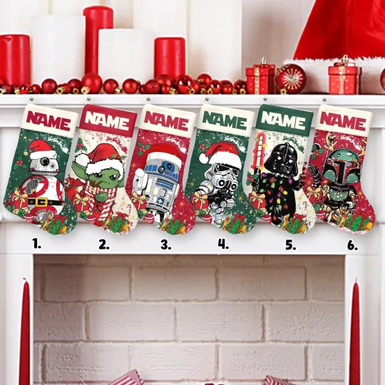 Discover Personalized Star Wars Christmas Stocking Gift, Star Wars Stocking Chimney Decor