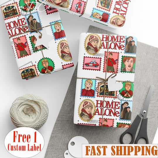 Home Alone Christmas Wrapping Paper with Kevin Themed Design