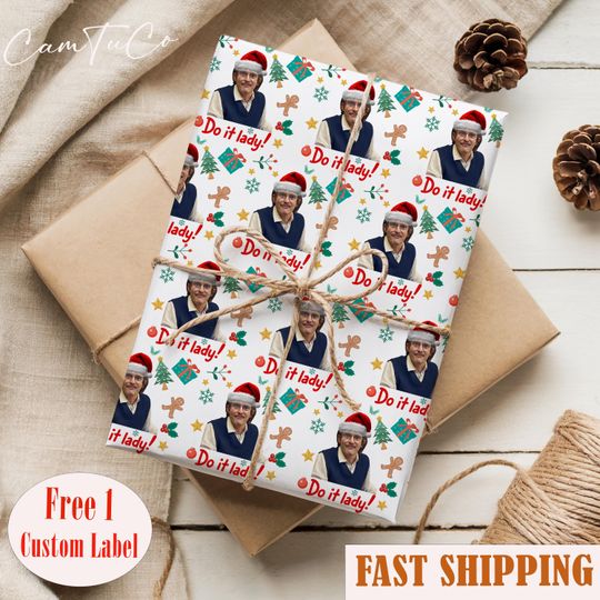 Discover Do It Lady Wrapping Paper, Viral Meme Christmas Gift Wrap, Festive Holiday Presents Packaging, Holiday Wrapping Paper