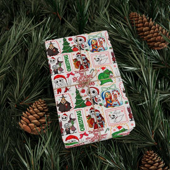 Discover Nightmare Before Christmas Wrapping Paper | Jack Skellington Gift Wrap | Disney Christmas Wrap | Tim Burton Xmas Paper