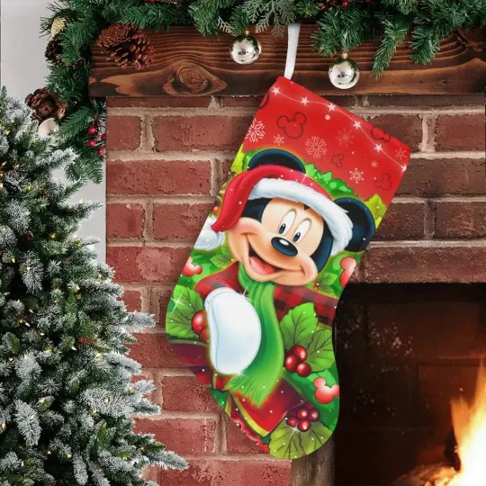 Discover Mickey Mouse Christmas Stocking, Stocking With Name Chimney Decor