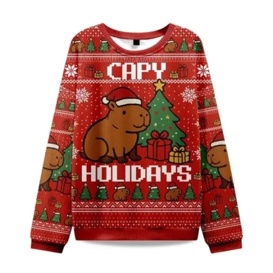 Discover 2025 Capybara Celebration Christmas Ugly Sweater