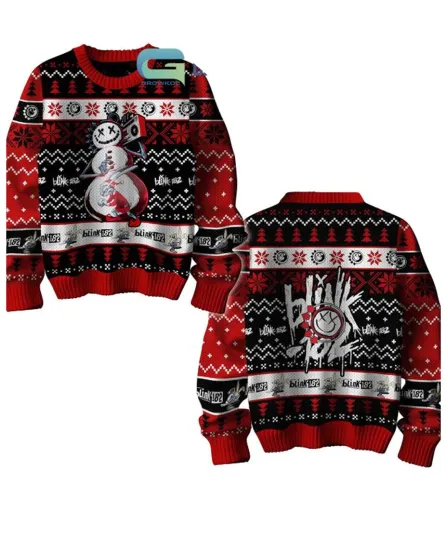 B182 Rock Band All The Small Things Christmas Ugly Sweater