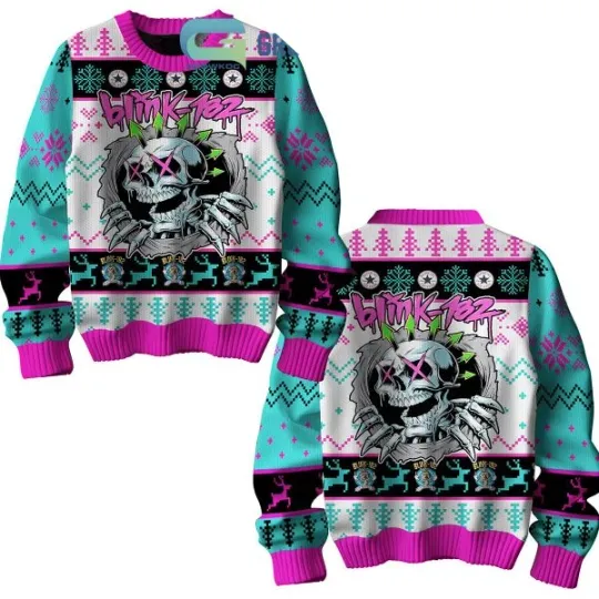 B182 Pop Punk Happy Holiday Christmas Ugly Sweater