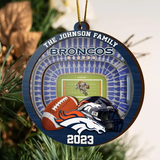 Personalized Denver Football Team Broncos Christmas Ornament Gift Decor