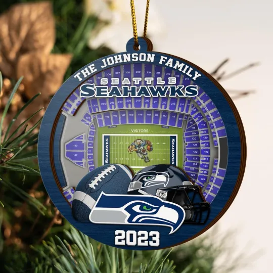 Personalized Seattle Football Team Seahawks Christmas Ornament Gift Decor