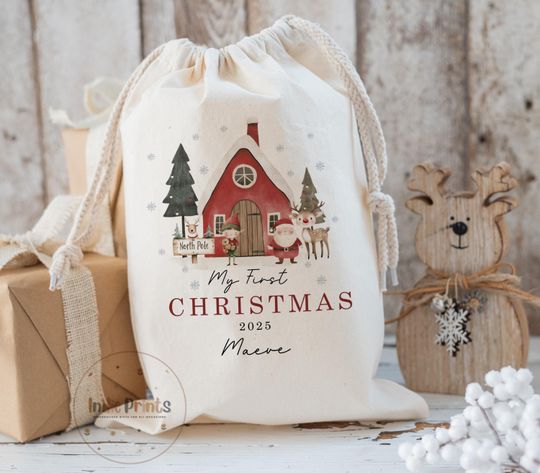 Discover Personalised Santa Sack for Babies and Kids Christmas Stocking Christmas Eve Gift for Boys and Girls