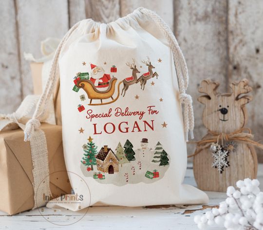 Discover Personalised Santa Sack for Kids, Christmas Present & Toy Sack, Christmas Eve Box, First Christmas Gift
