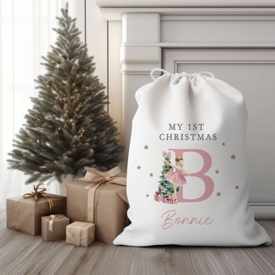 Discover Personalised Santa Sack Christmas Sack Baby First Christmas Toy Sack Christmas Stocking Gift Bag for Girls