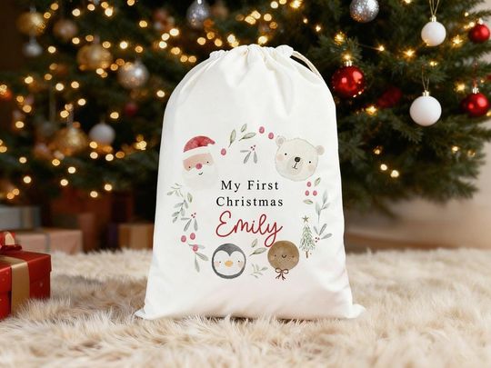 Custom Christmas Santa Sack for Gifts and Stockings