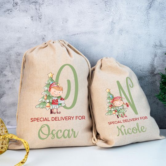 Discover Custom Christmas Santa Sack with Name, Xmas Toy Sack, Christmas Present Sack for Kids