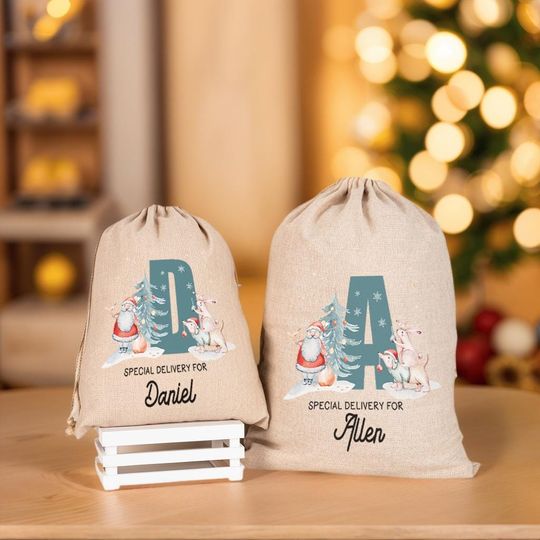 Discover Custom Christmas Santa Sack for Kids, Christmas Eve Gift Bag, Holiday Stocking, Christmas Gifts Sack, Santa Sacks