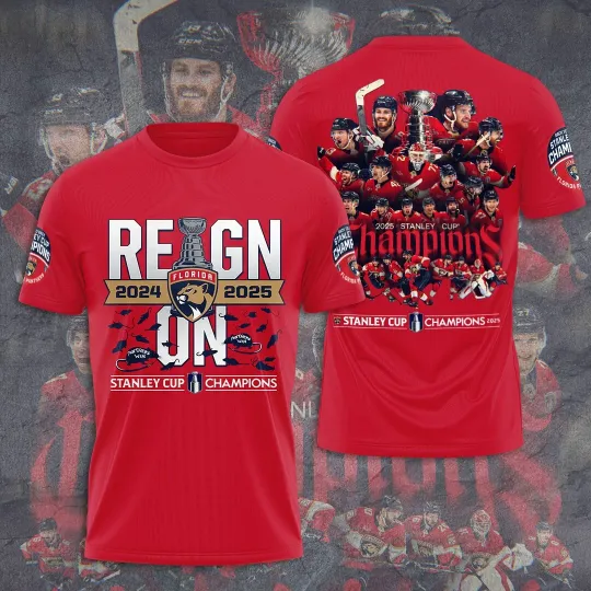 Discover Florida Panther Hockey Team 2025 Stanley Cup Champions Shine  Unisex 3D T-shirt