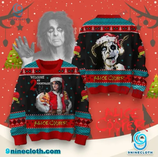 Discover Alice Cooper Welcome To My Nightmare Ugly Christmas Sweater