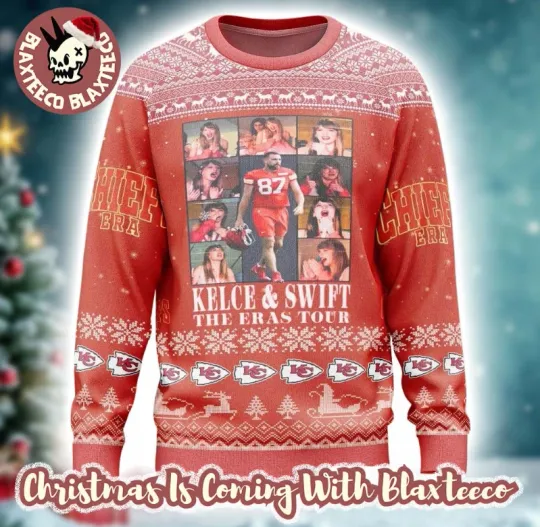 Discover Taylor Swi//ft With Travis Kel*ce The Chiefs X The Eras Tour Ugly Sweater