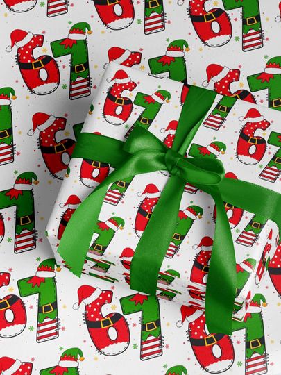 Discover 6-7 Six Seven Wrapping Paper, Teen Slang Gift Wrap, Merry 6-7 Wrapping Paper for Tweens, Teen Boy Wrapping Paper
