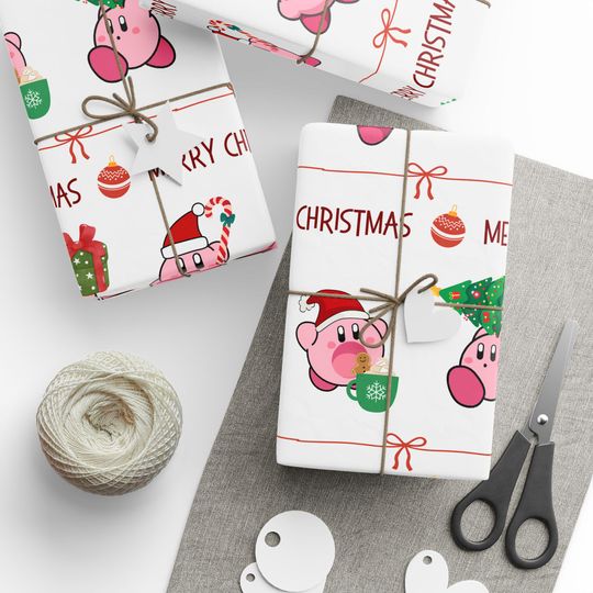 Discover Kirby Christmas Gift Wrap Paper, Kawaii Christmas Gift Wrap, Anime Christmas Kirby gift