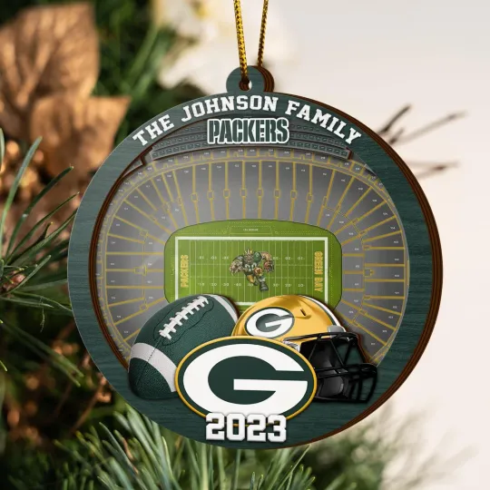 Discover Personalized Green Bay Football Team Packers Christmas Ornament Gift Decor