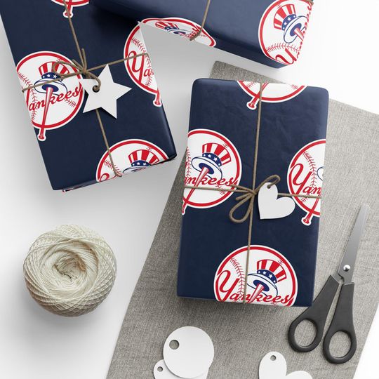 Discover New York Baseball Wrapping Paper Gift Wrap for Birthday, Holiday, Wrapping Sheets, Sports Fan Christmas Gift Wrap, Sports