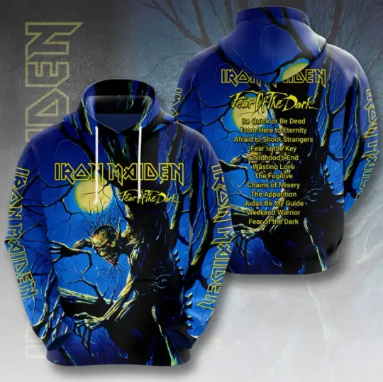 Discover 1Iron Maiden Fear Of Dark 3D All Over Printed Hoodie