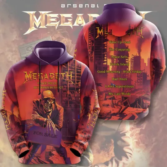 Discover Megadeth Peace Sells But Whos Buying 3D Print Hoodie