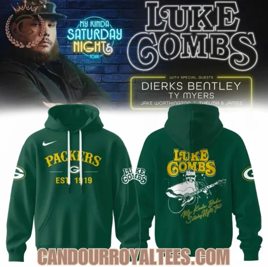 Discover Green Bay Packer X Luke Gombs My Kinda Saturday Night Tour 3D Hoodie