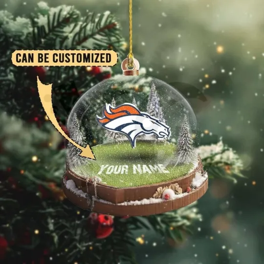 Personalized Denver Football Broncos Team Christmas Ornament Fan Gift Decor