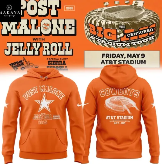 Discover Dallas Post Malone Big Ass Stadium Tour 2025 Hoodie 3D