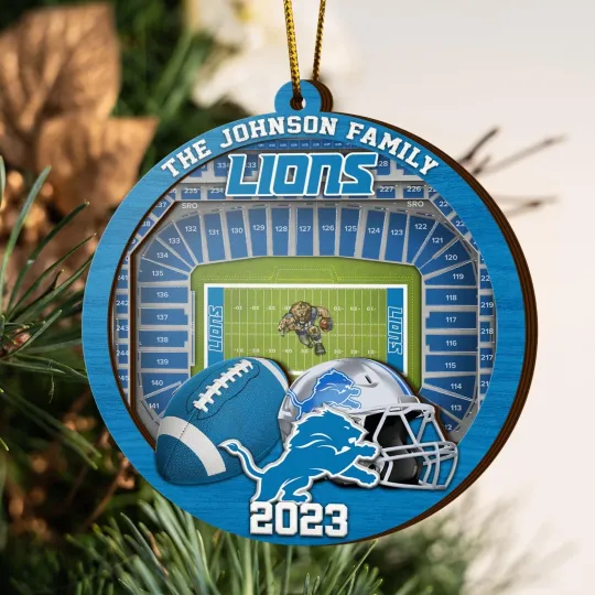 Discover Personalized Detroit Football Team Lions Christmas Ornament Gift Decor