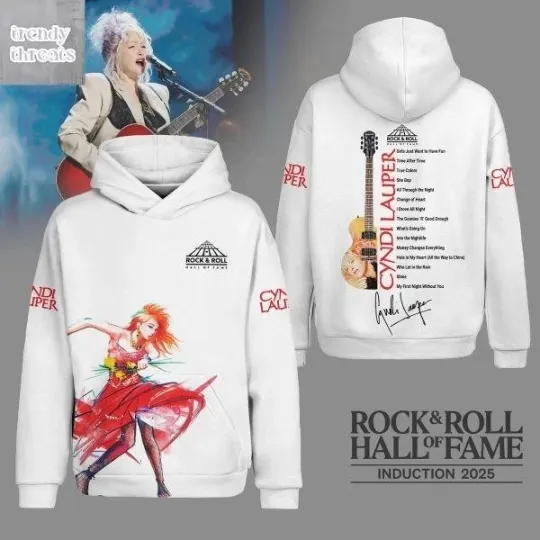 Discover Cyndi Lauper Rock   Roll Hall Of Fame 2025 Hoodie 3D