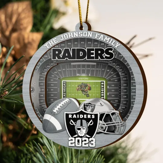 Personalized Las Vegas Football Team Raiders Christmas Ornament Gift Decor