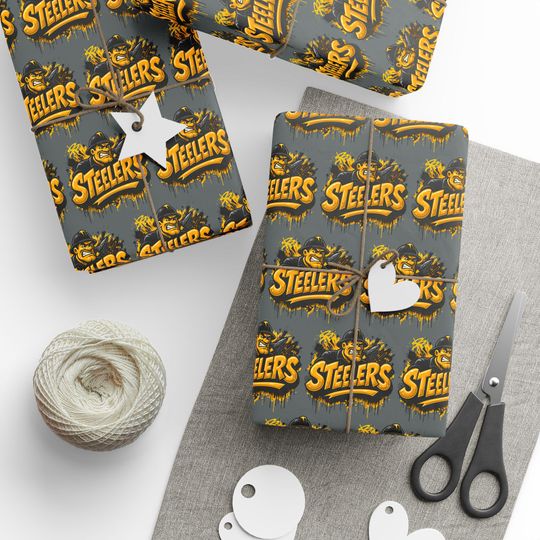 Discover Wrapping Papers, Pittsburgh Steeler Gift Wrap, Football Team Presents, football Fan Celebration Supplies, Sports Themed Scrapbooking Paper