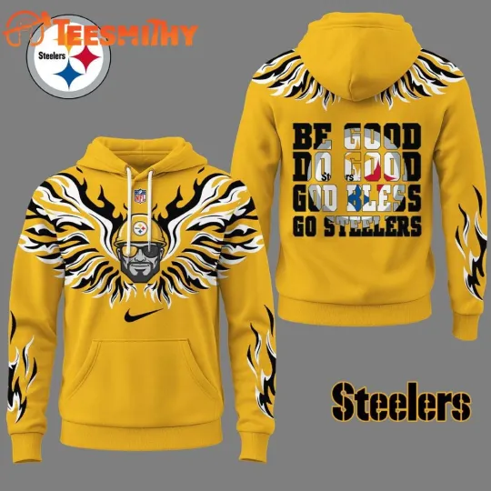 Discover Pittsburg Steeler 2025 football Fire Wings All Over Print Hoodie S-5XL