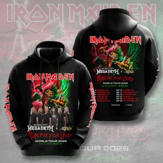 Iron Maiden Run For Your Lives 2026 3D Printed Hoodie