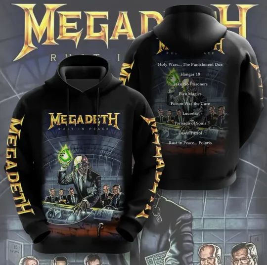 Megadeth Rust In Peace 3D All Over Printed Hoodie