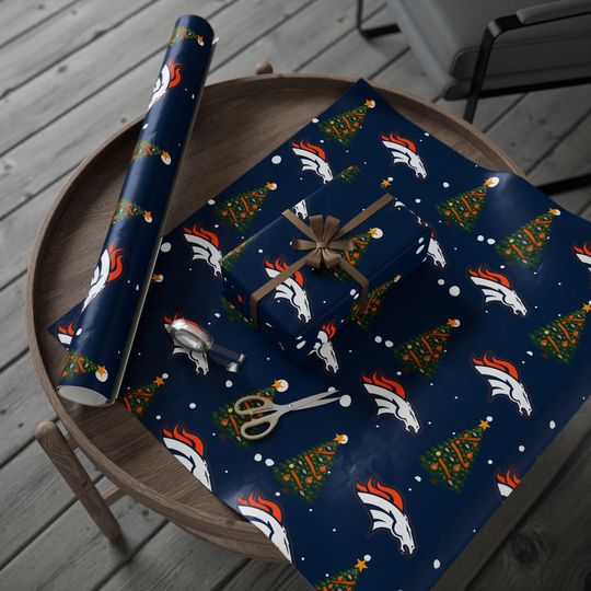 Denver Broncos Christmas Wrapping Paper, football Fan Gift Wrap