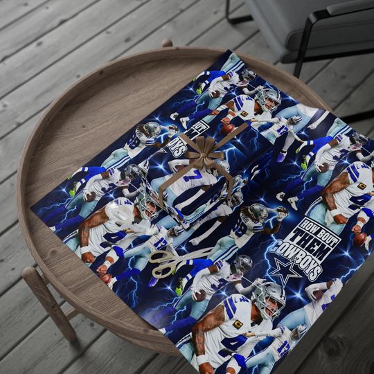 Discover Dallas Cowboys Wrapping Paper, Football Gift Wrap, football Themed Packaging