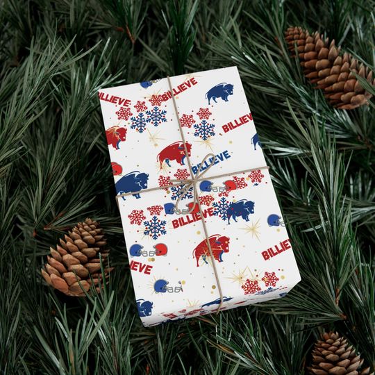 Discover Holiday Buffalo Bills Wrapping Paper: Festive football Gift Wrap