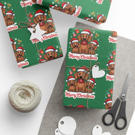 Discover Dachshund Weiner Dog Wrapping Papers - Christmas Santa Cartoon Puppies, Gift Wrap, Puppy Theme, Holiday Dog Gift Present