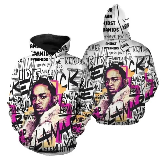 KENDRICK LAMAR Texture Vintage Hip Hop Hoodie 3D Gift For Christmas