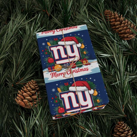 Discover Giants Football Merry Christmas Sports Gift Wrap, Holiday Present Wrap, Christmas Gift Wrap, Gift Packaging