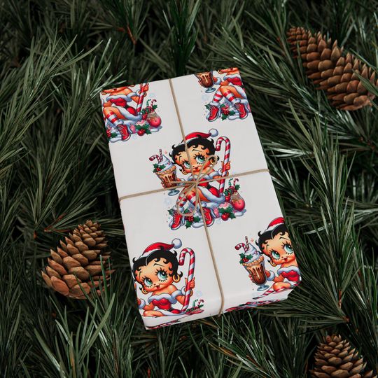 Discover Betty Candy Cane Gift Wrap, Festive Holiday Paper