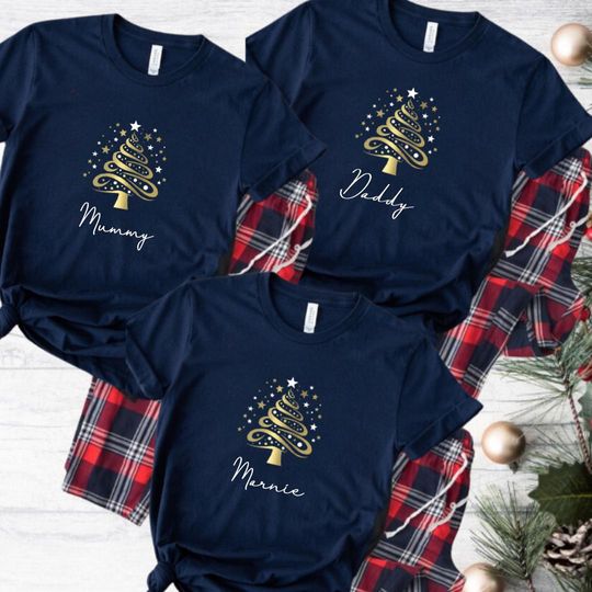 Discover Personalized Christmas Tree Family Pajamas: Matching Christmas Eve PJs