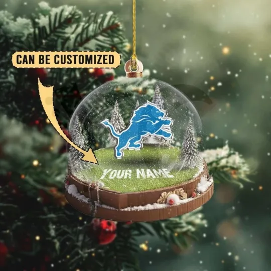 Discover Personalized Detroit Football Lions Team Christmas Ornament Fan Gift Decor