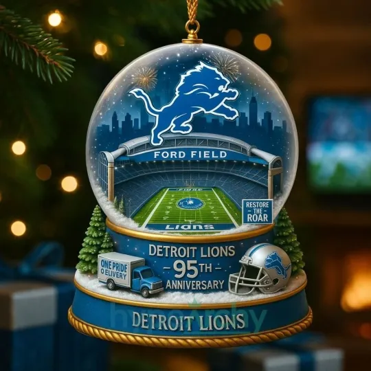 Discover Personalized Detroit Football Team Lionss Christmas Ornament Gift Decor