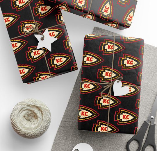 Discover KC Football Gift Wrap, Kansas City Football Christmas Wrapping Paper