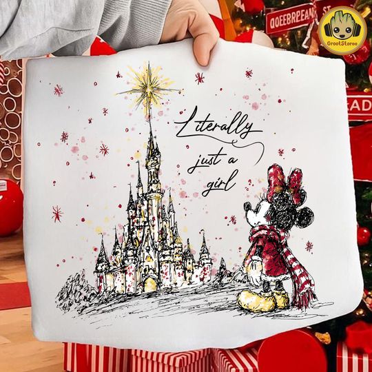 Discover Christmas Mouse, Magical Kingdom Doodle, Holiday Cartoon