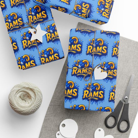 Discover Wrapping Paper, Los Angeles Rams Gift Wrap for Ultimate Rams Fan, Football Themed Birthday Party Supplies, football Team Decor, Sports Fan Gift,